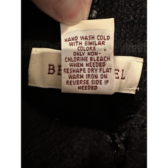 BECHAMEL Jacket XL Black Wool Rainbow Embroidered Full Zip Beaded‎ Floral Hippie - Picture 6 of 10